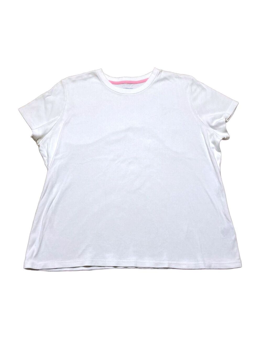 Vintage Lands' End White 100% Cotton T-Shirt XL